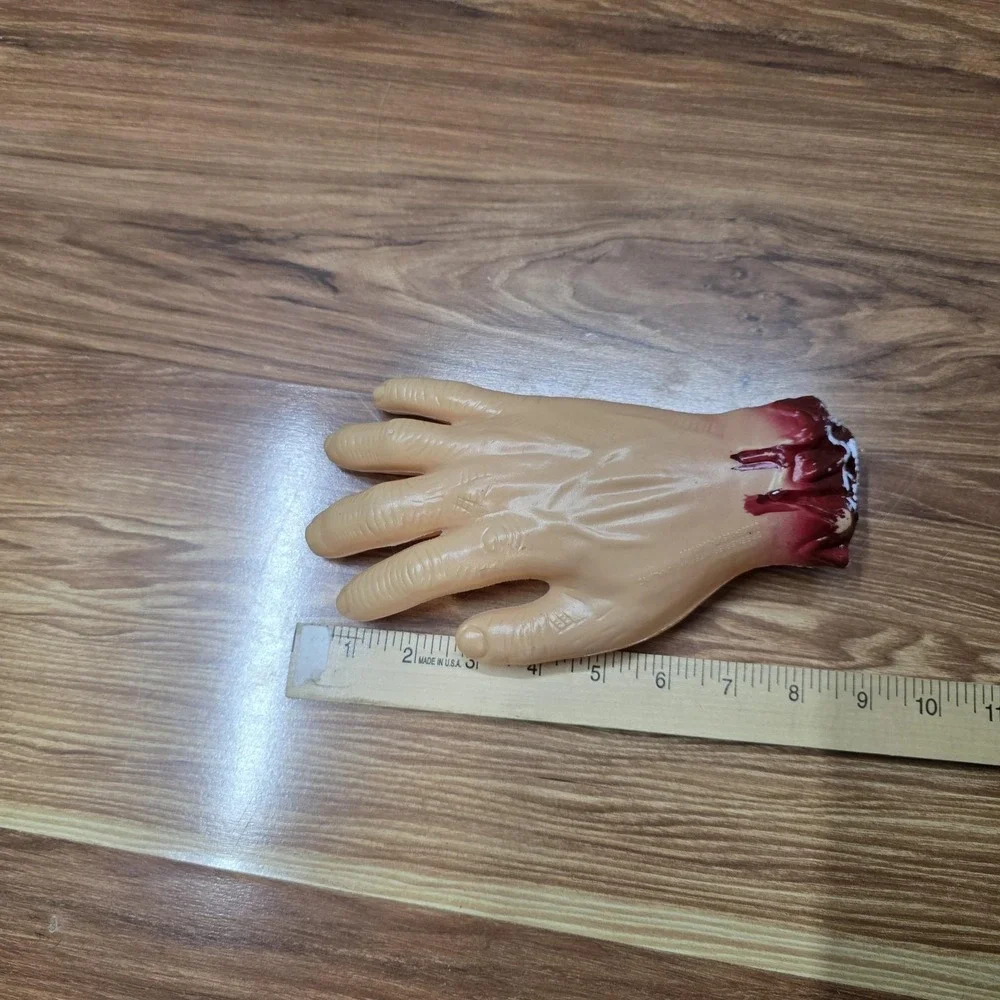 Vintage Greenbrier Halloween Severed Hands Prop Pair Bloody Plastic Horror Decor